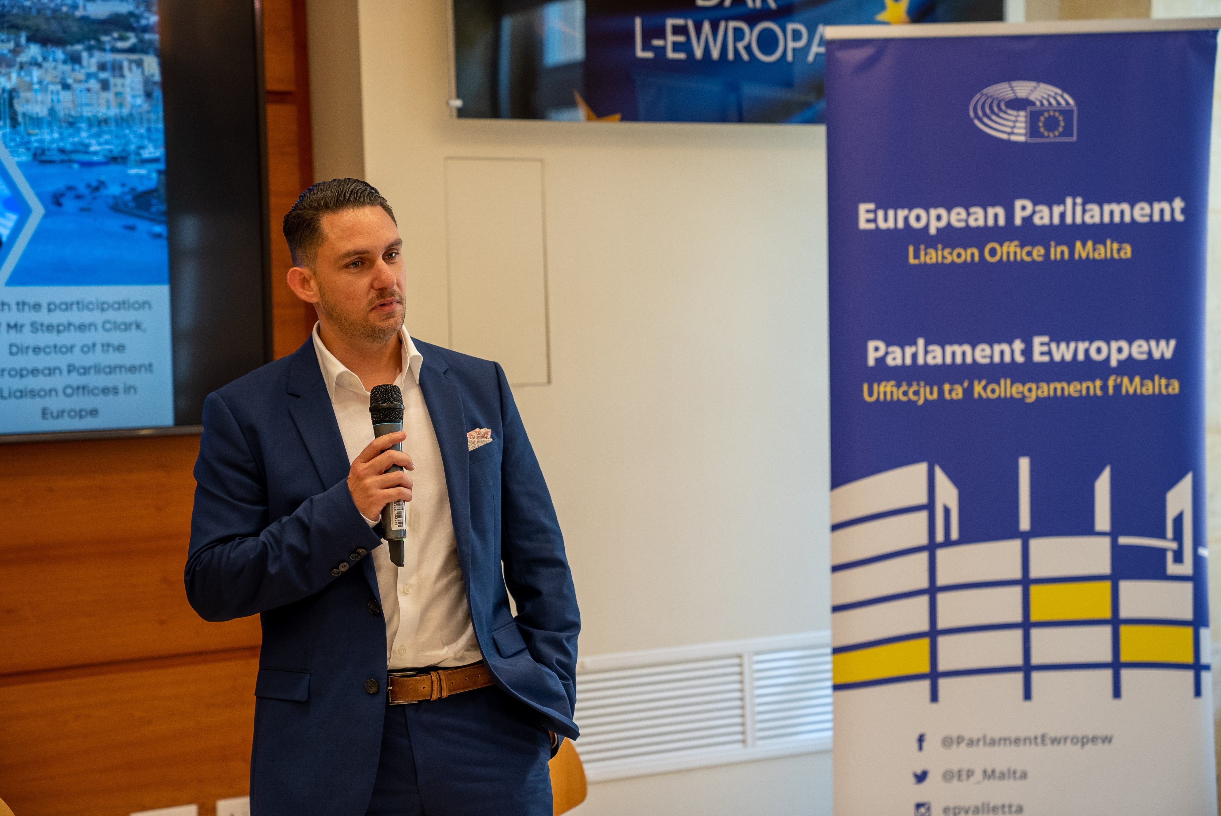 Julian Dingli speaking at the "Engaging the European Public" event
