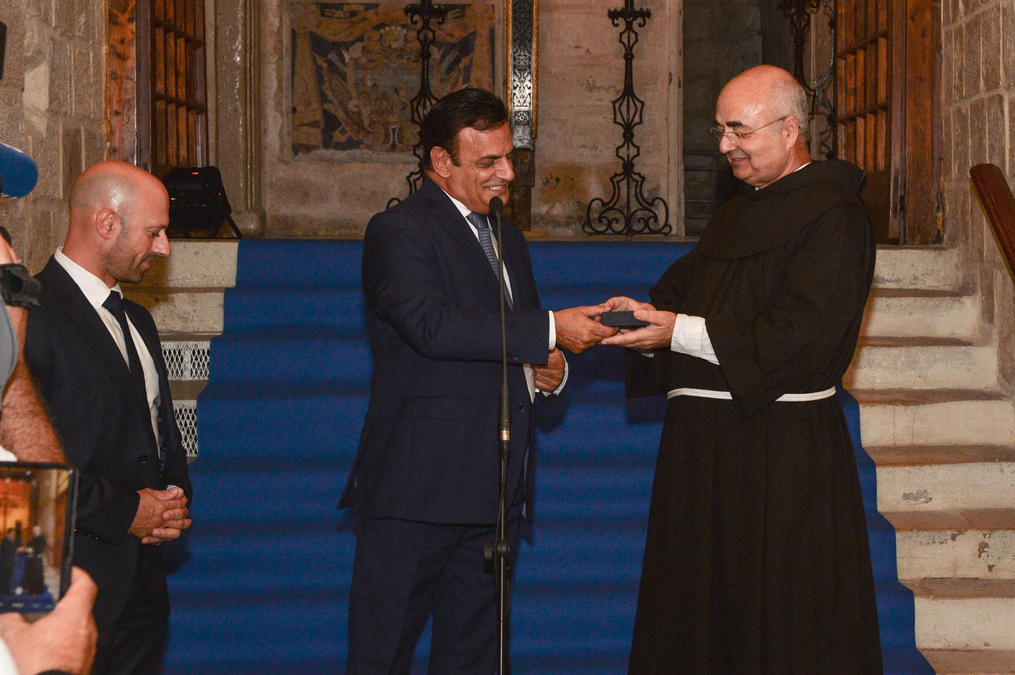 Fr Marcellino Micallef receives 2023 European Citizen's Prize award from MEP David Casa