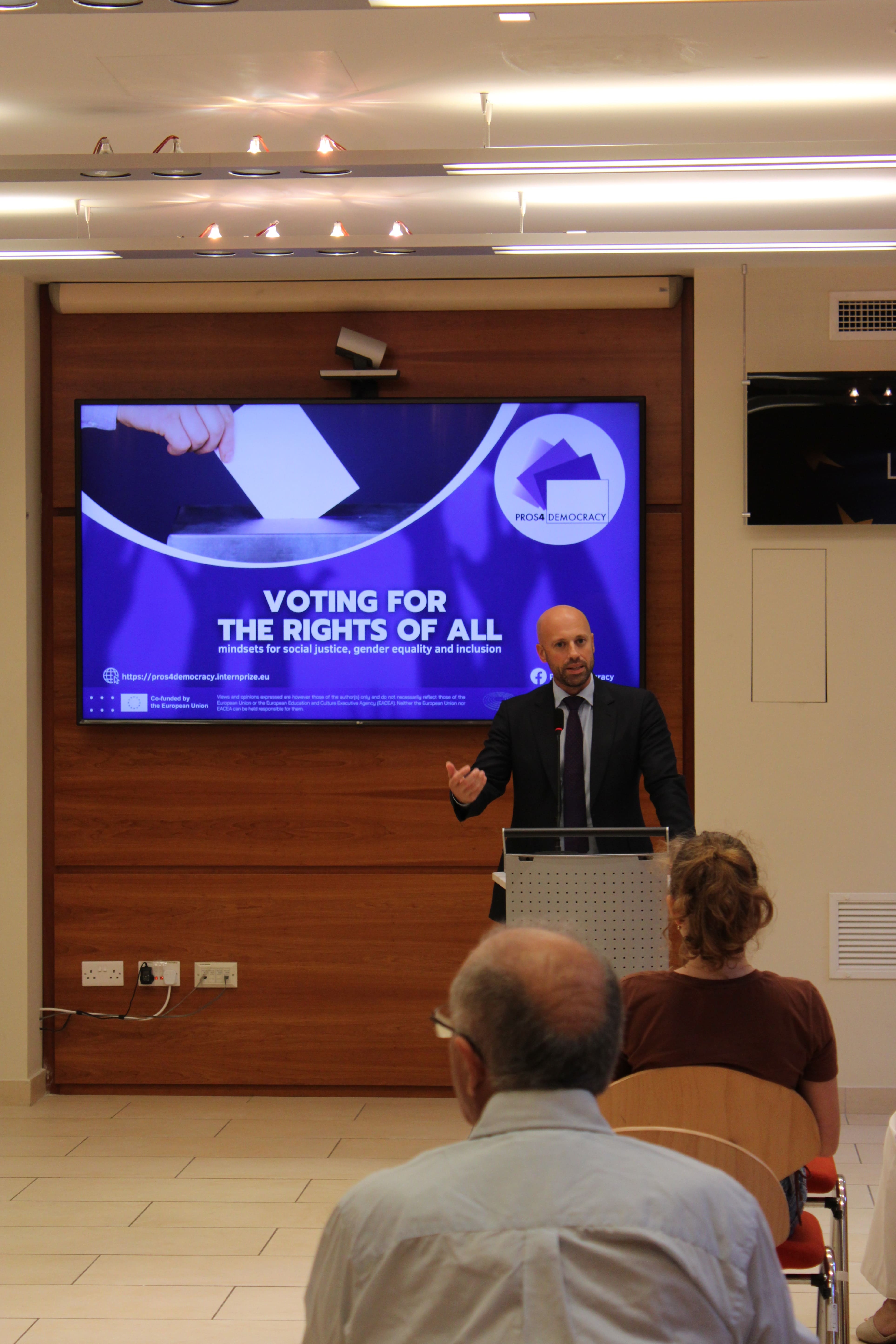 Dr Mario Sammut during his speech at the "Voting For the Rights of All" event