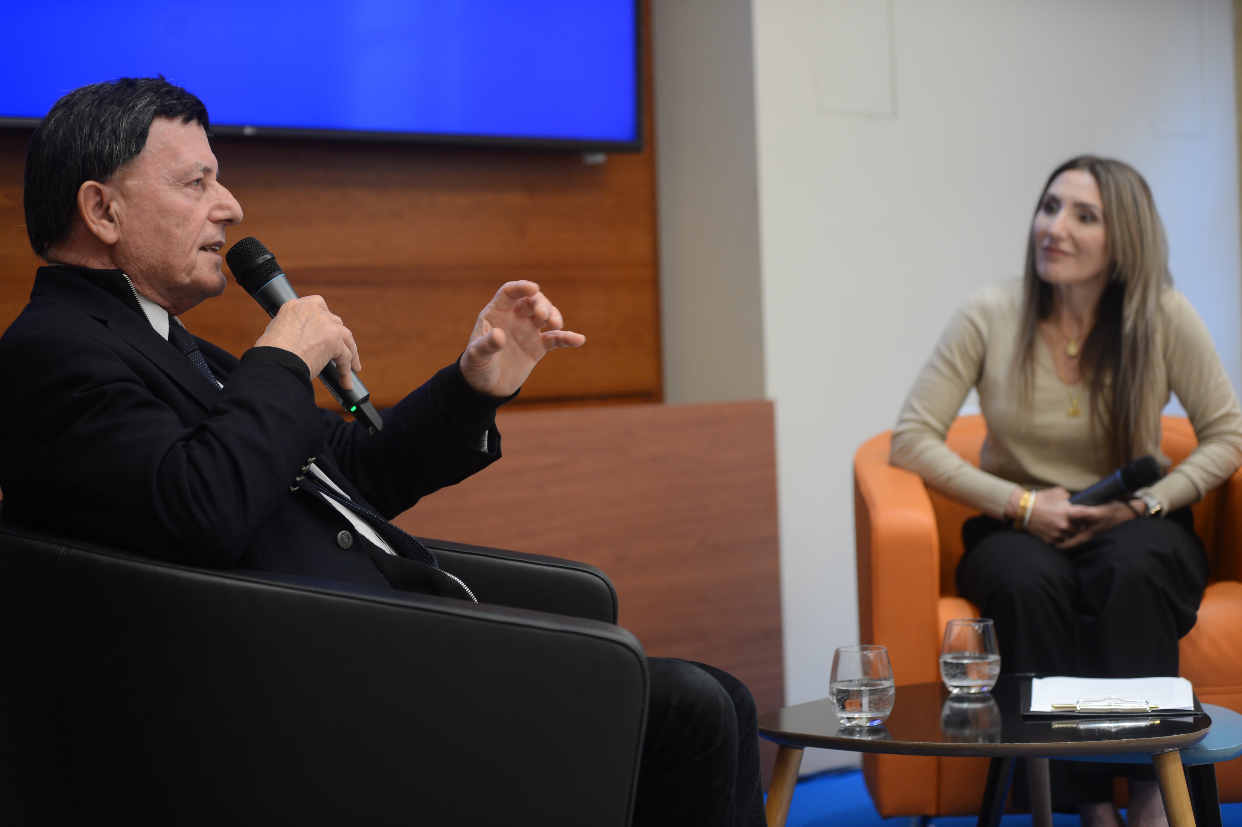 MEP Alfred Sant at the public discussion on "The Continental European Market" with Claire Agius Ordway at Europe House