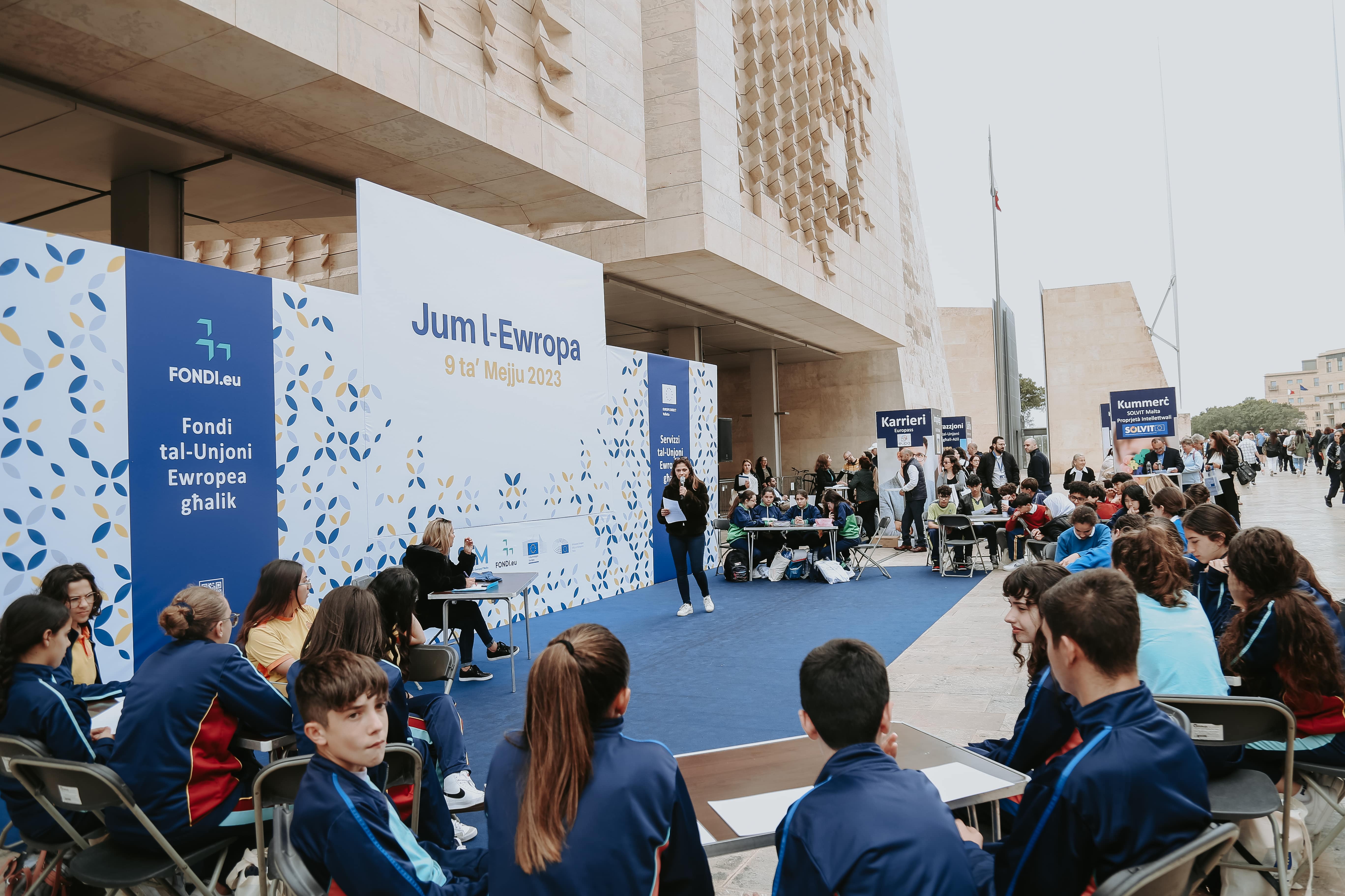 EPAS students participating in a quiz on Europe Day 2023